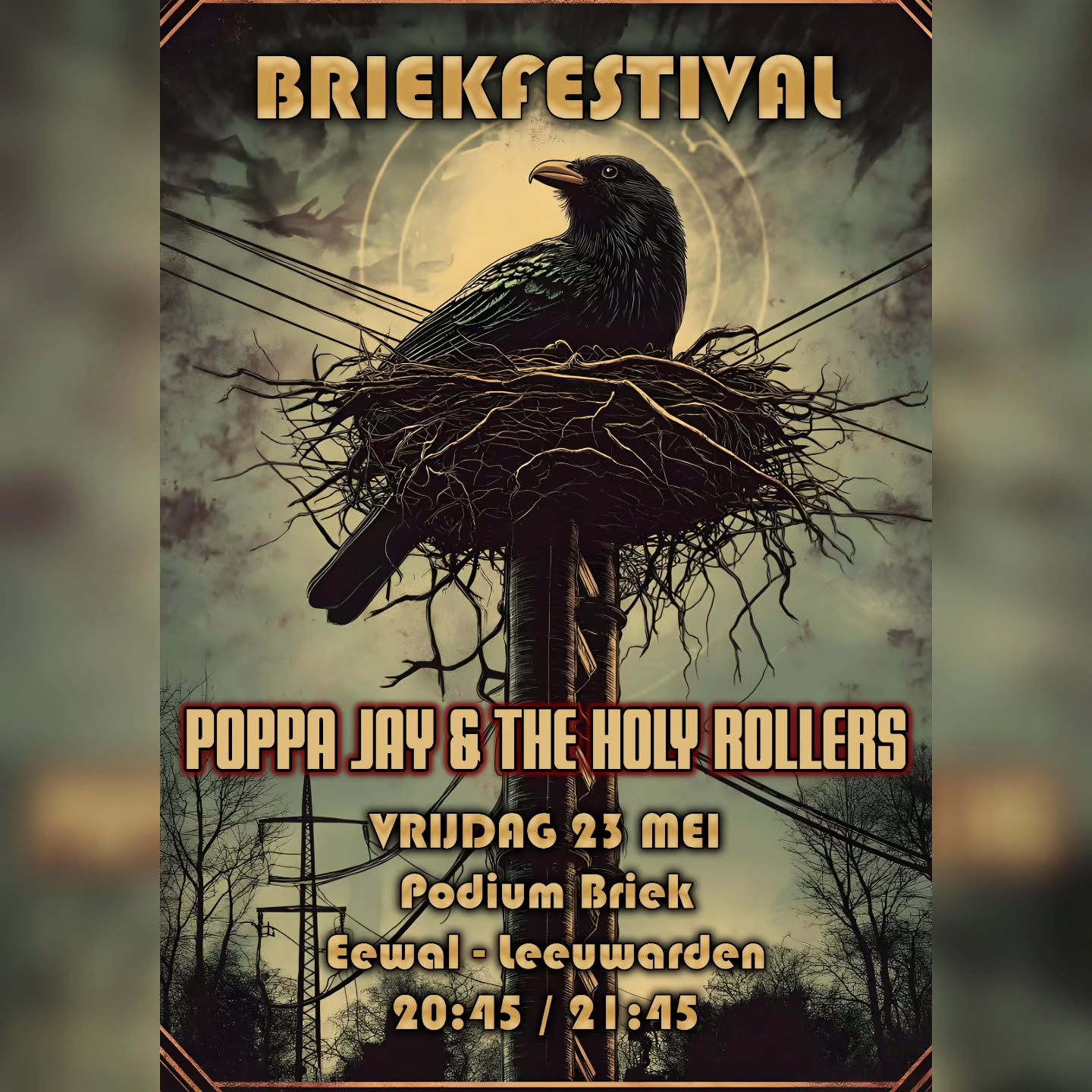 Leeuwarden, maak je klaar!
Vrijdag 23 mei trekken we met Poppa Jay & The Holy Rollers ten strijde op het Briekfestival!
Tussen 20:45 en 21:45 brengen we je een uur lang unholy grooves, vuig rammelende rock-’n-roll en heilige herrie waar je hart sneller van slaat.
Kom swingen, zuchten en zingen – dit wordt een avond die je in je ziel voelt!

Locatie: Briekfestival, Leeuwarden
Tijd: 20:45 - 21:45
Be there. Be loud. Be (un)holy.

#PoppaJay #TheHolyRollers #Briekfestival2025 #LiveMusic #Revival #Leeuwarden #Sinnersarewinners